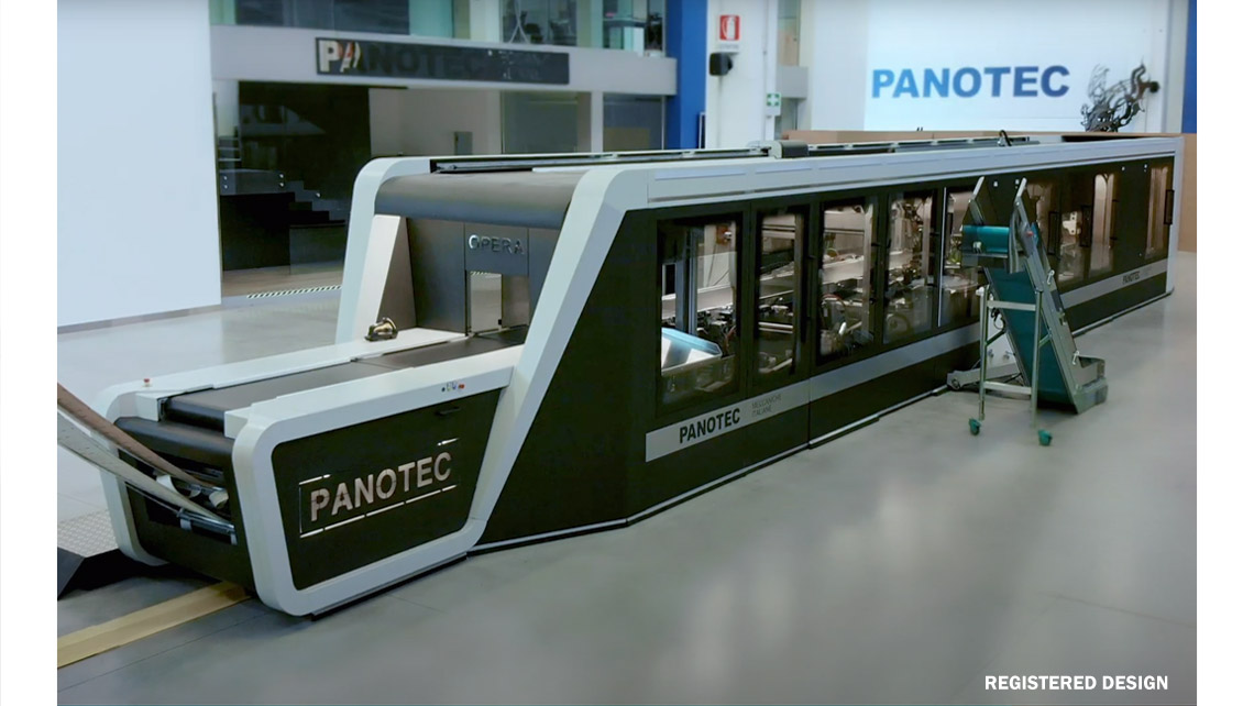 AMV Design,Panotec,Opera , Linea automatica di imballaggio, macchina forma scatole,
box making machine,packaging on-demand,
on-demand packaging