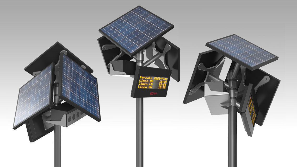 AMV Design, LED signs and LCD-TFT monitors for passenger informations, solar energy, LED info display