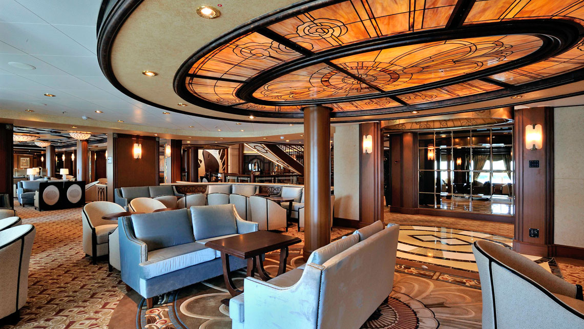 AMV Design - Cunard Queen Elisabeth cafè carinthia cruise ship interior design