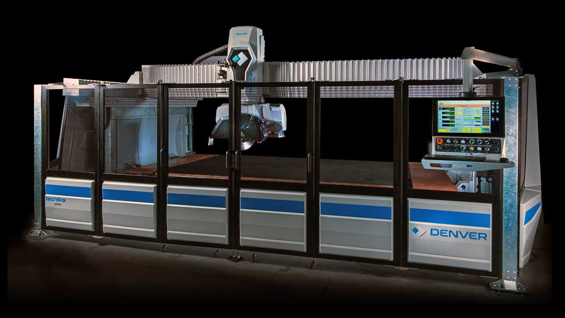 Fresa a ponte monoblocco a 5 assi, lavorazione pietra marmo granito,Fresa a ponte CNC,
 CNC monoblocco, Denver spa, denver usa, Tecnika ELITE, Tecnika Elite Solid, marble working, CNC vertical working center, 5 axes monobloc bridge saw, macchina lavorazione marmo, granito,pietra