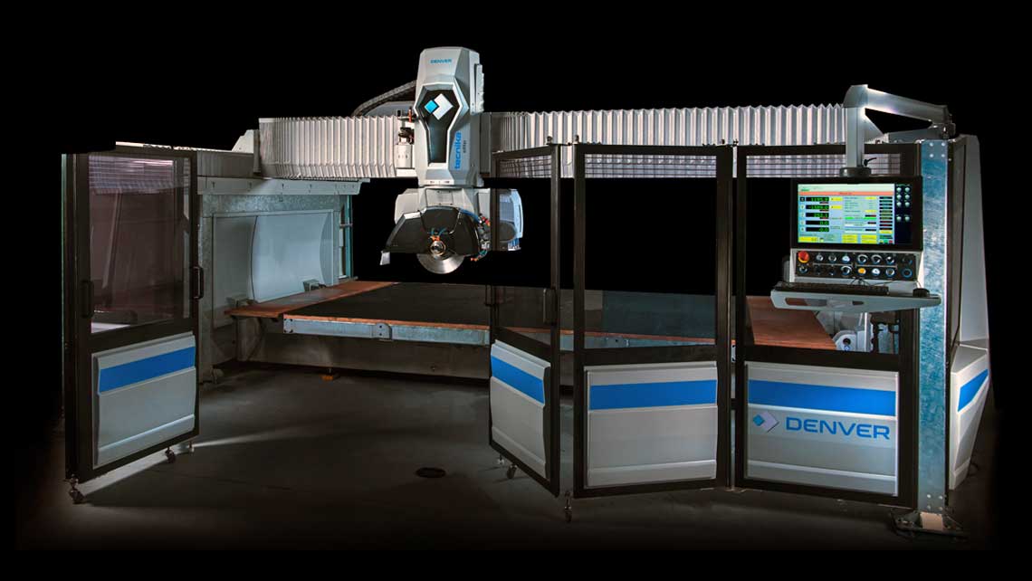 Fresa a ponte monoblocco a 5 assi, lavorazione pietra marmo granito,Fresa a ponte CNC,
 CNC monoblocco, Denver spa, denver usa, Tecnika ELITE, Tecnika Elite Solid, marble working, CNC vertical working center, 5 axes monobloc bridge saw, macchina lavorazione marmo, granito,pietra