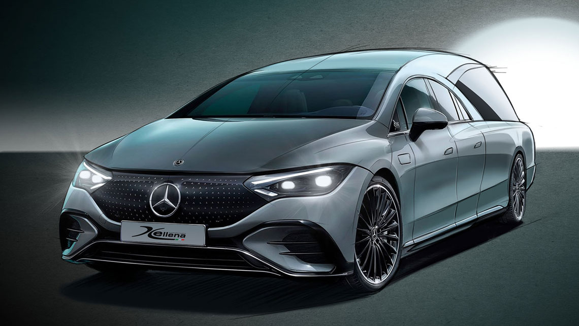 AMV Design Ellena EMQE, Mercedes EQE, Ellena Hearse, funeral car, funeral vehicles, tanexpo 2024, car-transformation, car transformation