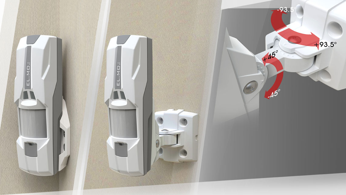 AMV Design, El.mo, Elmo , rilevatore  sensore esterno antintrusione doppia tripla tecnologia, infrarosso microonde volumetrico
