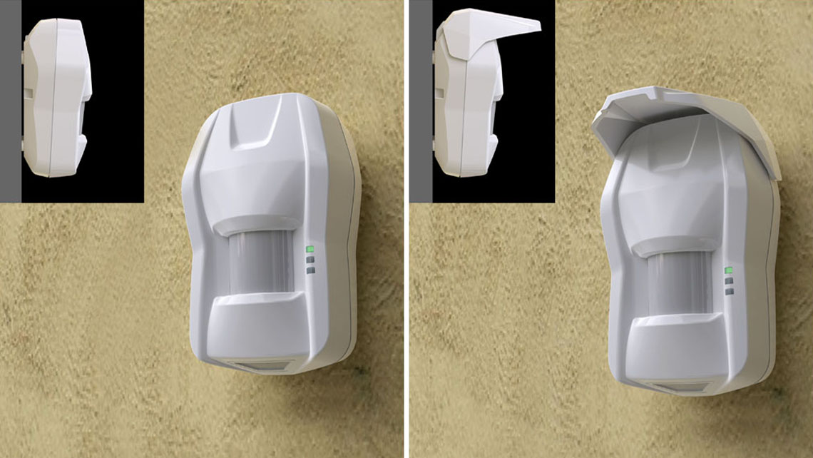 AMV Design, El.mo, Elmo , Wired and wireless MW and passive IR volumetric outdoor detector, dual TRIPLE TECHNOLOGY