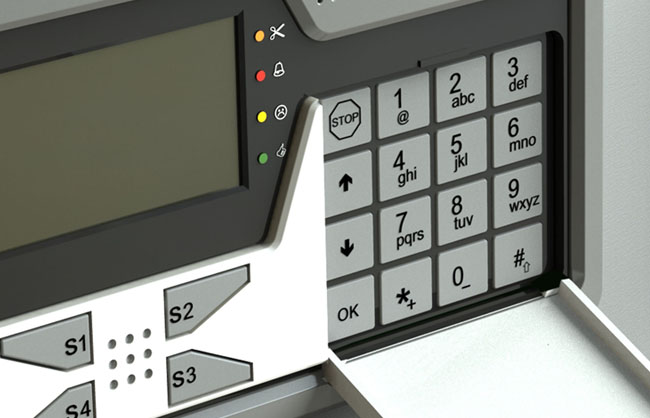 touch screen keypad for intrusion detection