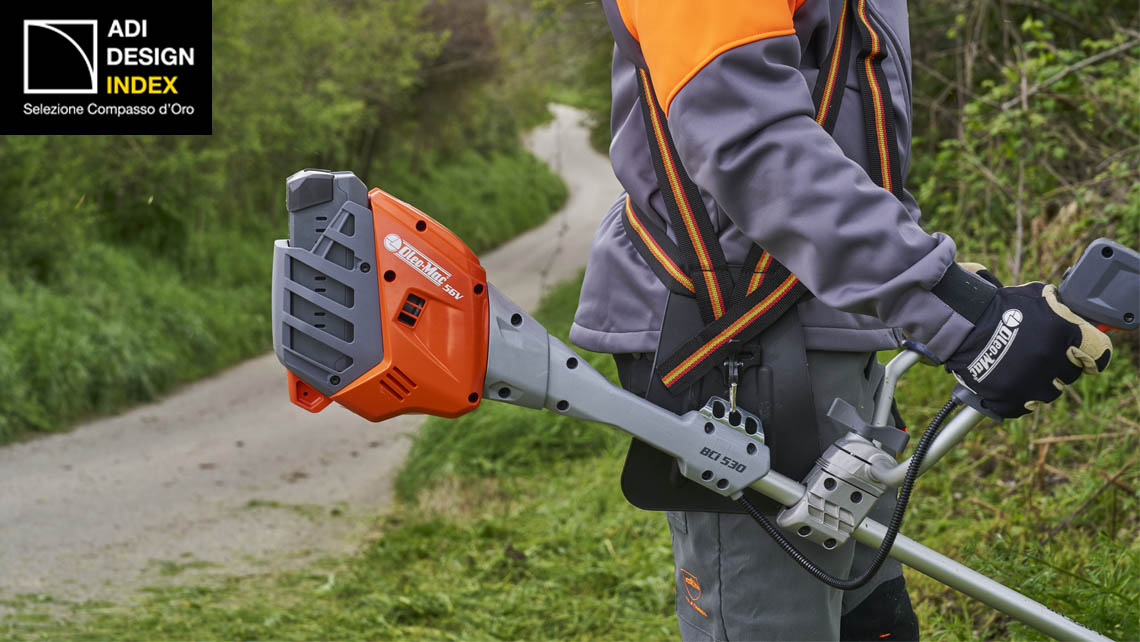 AMV Design -  Emak Oleo-mac Decespugliatore 56V Li-ion Series, Decespugliatore professionale, decespugliatore a batteria, electric professional brushcutter, BCi530T