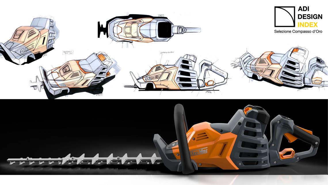 AMV Design - oleo-mac  Tagliasiepi 56V Li-ion Series emak, HCi560, tagliasiepi elettrico professionale, professional electric hedge trimmer, tagliasiepi a batteria