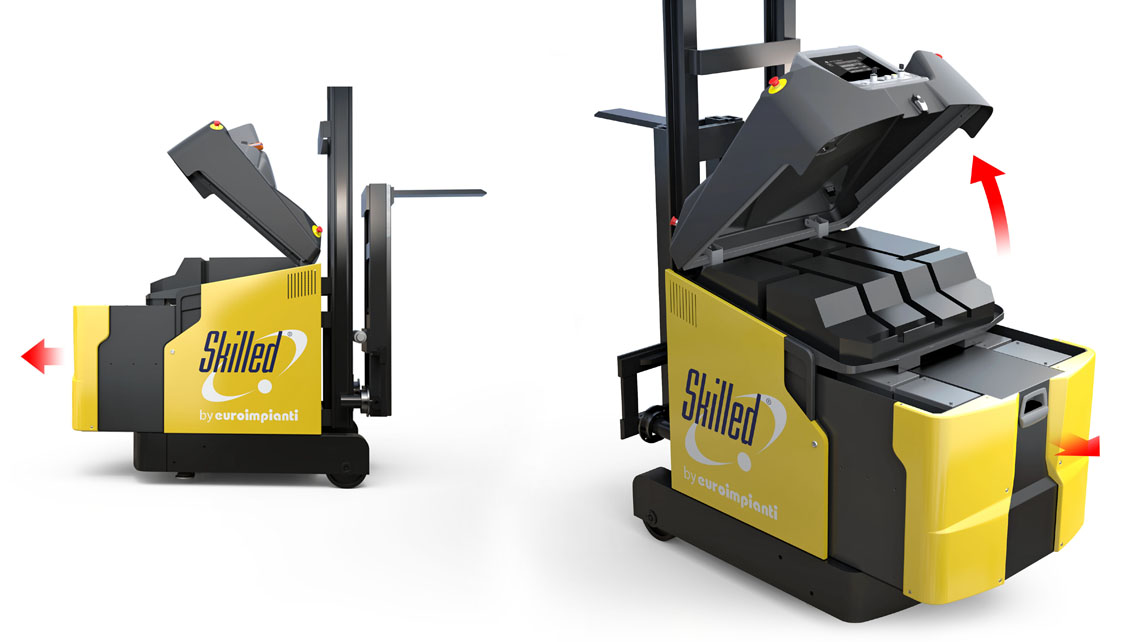 AMV Design Empilhadeira com guia laser AGV Skilled 800 Euroimpianti