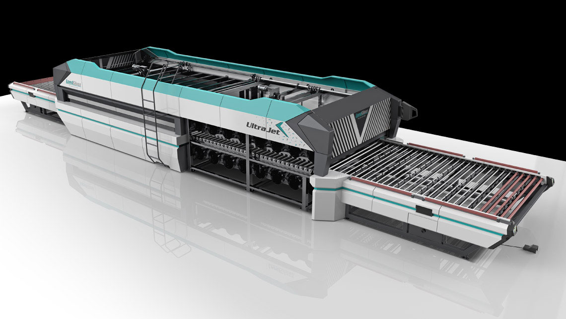 Landglass Cyclone Forno per la tempera del vetro piano e piegato flat bent Ultrajet AMV Design