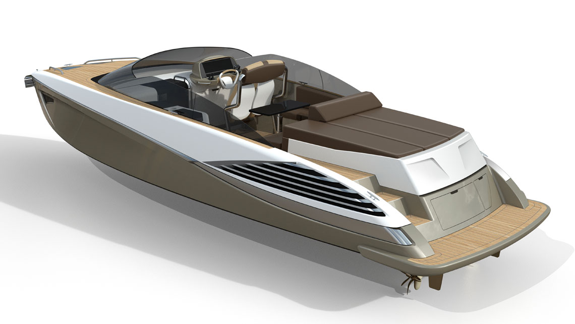 AMV Design Yacht concept of Open motor boat - Motoscafo 11m - yacht design