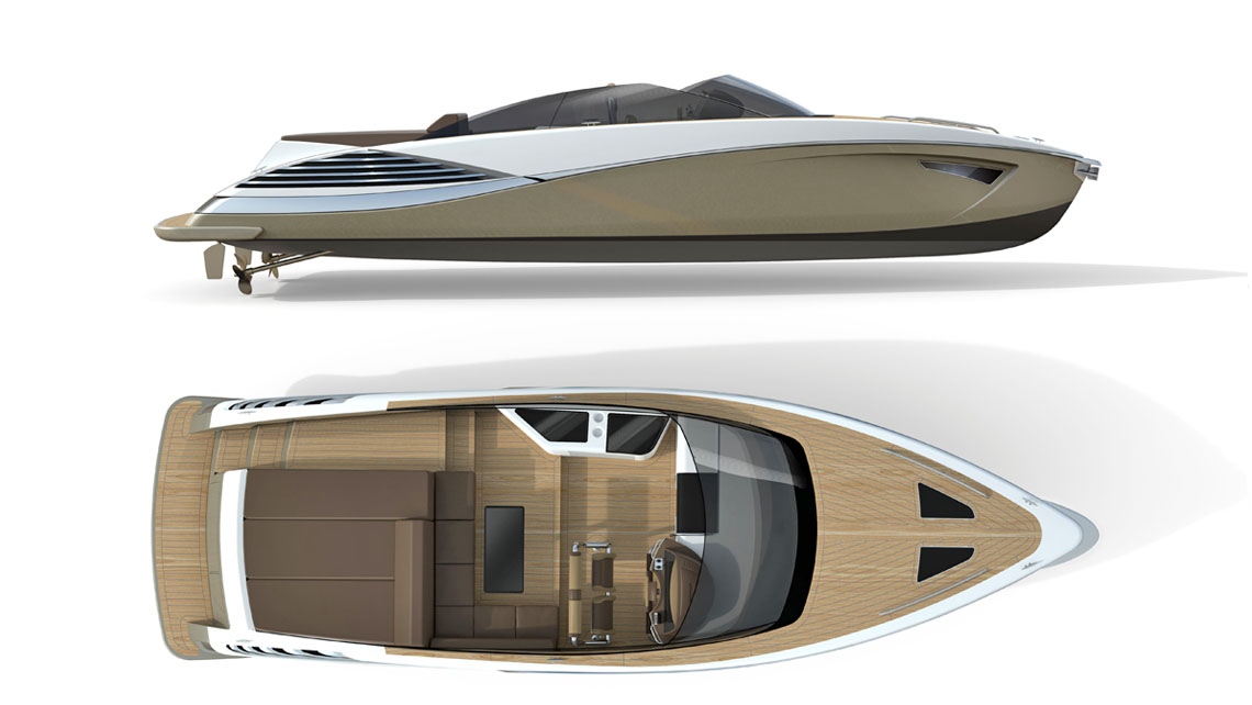 AMV Design Yacht concept of Open motor boat - Motoscafo 11m - yacht design