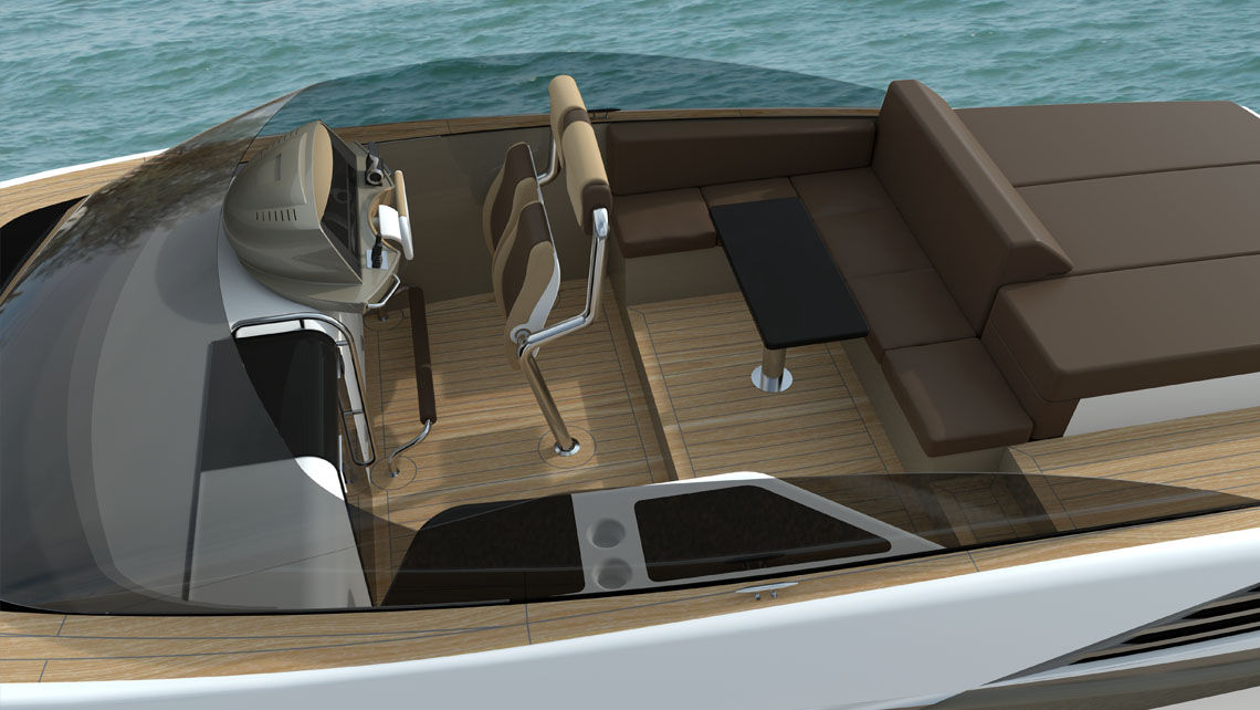 AMV Design Yacht concept of Open motor boat - Motoscafo 11m - yacht design
