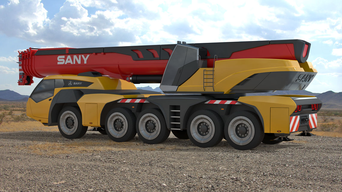 AMV Design SANY gru mobile all terrain crane, Lotus Prize International Industrial Design and Innovation Competition