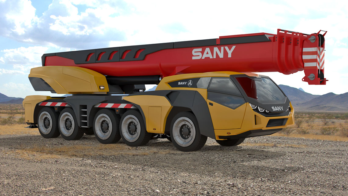 AMV Design SANY gru mobile all terrain crane, Lotus Prize International Industrial Design and Innovation Competition