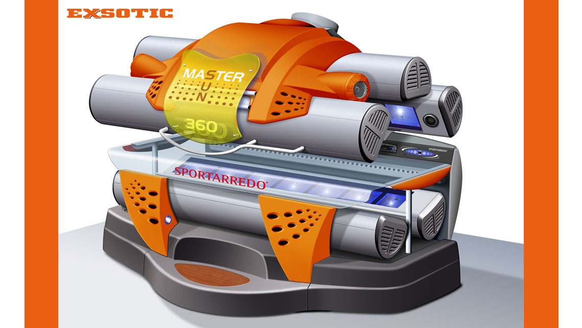 AMV Design - Sportarredo -  Lettino abbronzante ad alta pressione Solarium Mastersun 360