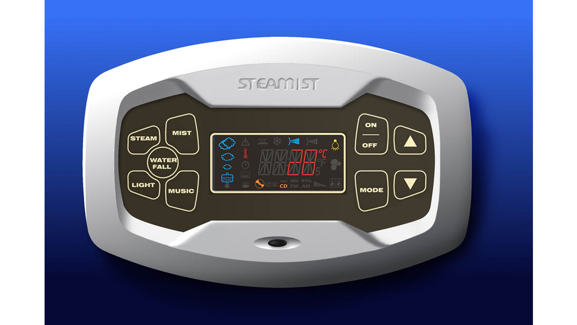 AMV Design, Steamist,steam shower Controls, control panel