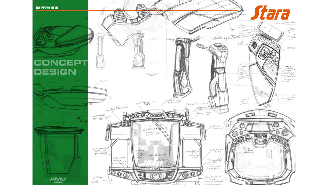 AMV Design - Stara Imperador cabina per macchina agricola - ergonomia