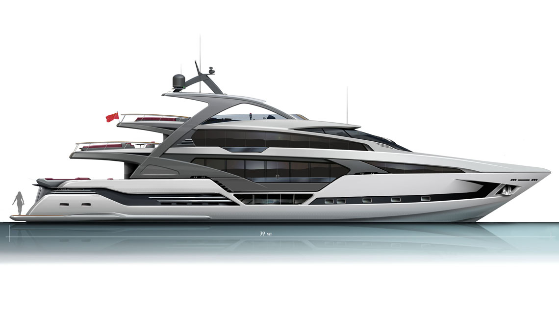 AMV Design Yacht concept of Mega Yacht 88' 128'