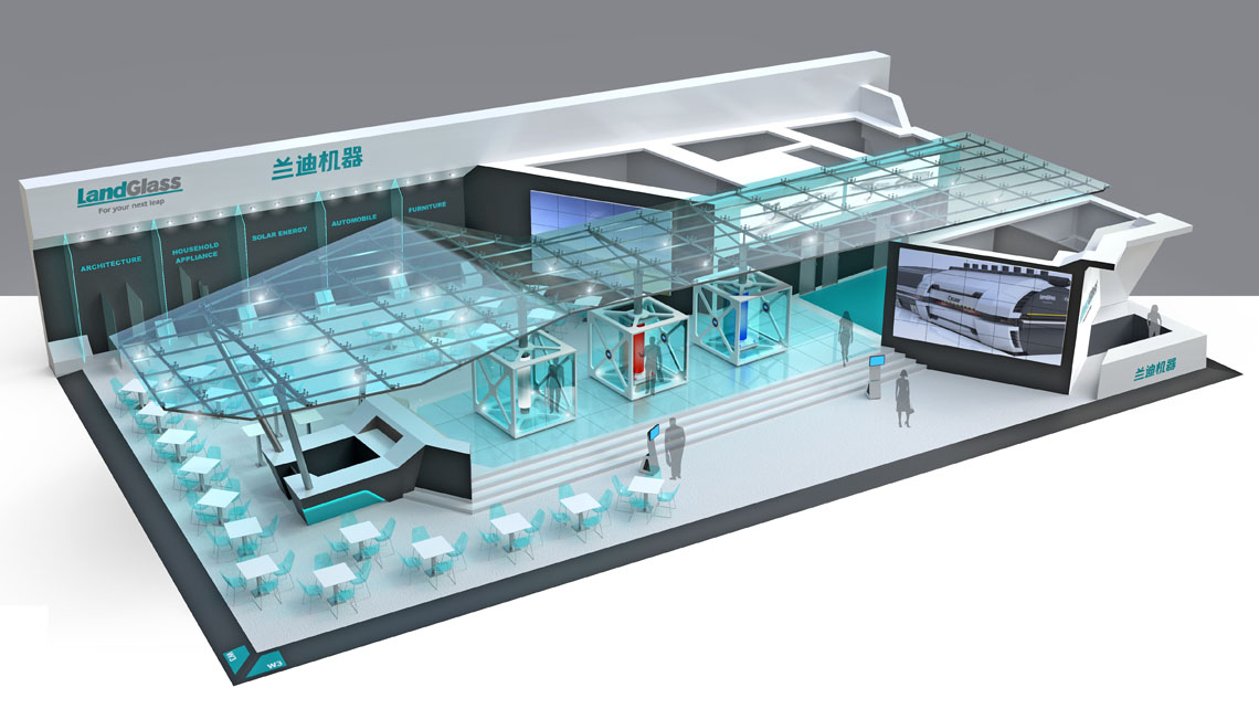AMV Design allestimento stand espositivo Landglass Chinaglass 2016