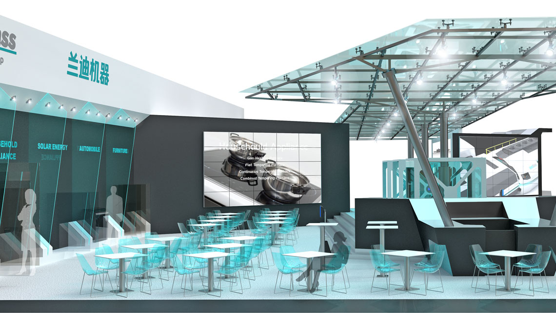 AMV Design allestimento stand espositivo Landglass Chinaglass 2016