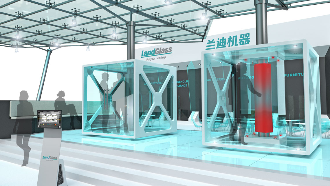 AMV Design allestimento stand espositivo Landglass Chinaglass 2016