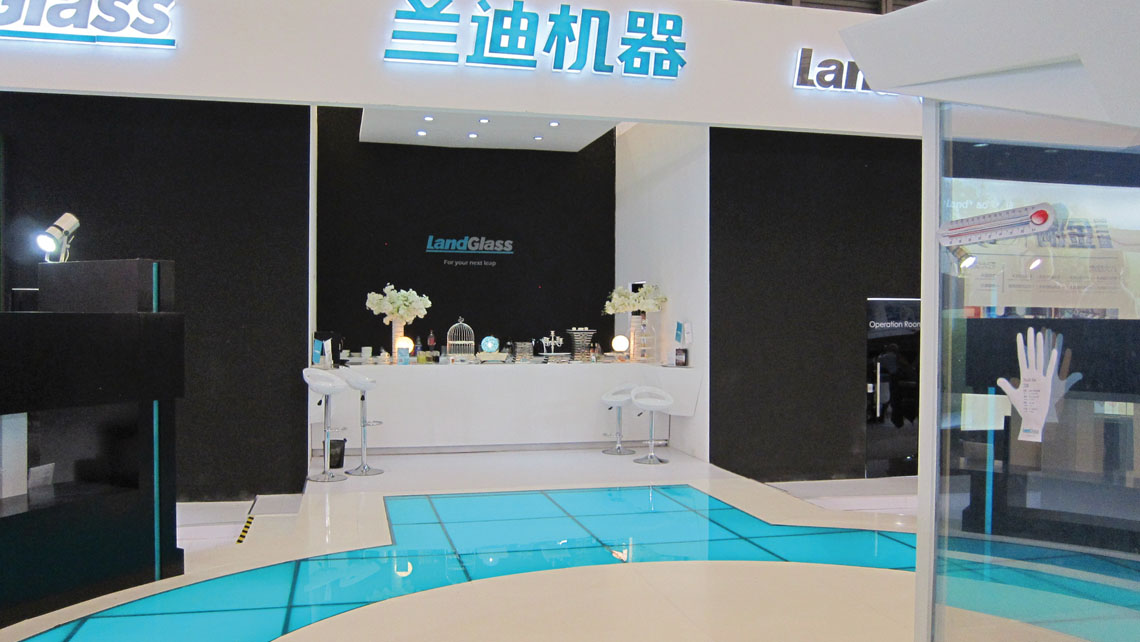 AMV Design allestimento stand espositivo Landglass Chinaglass 2016