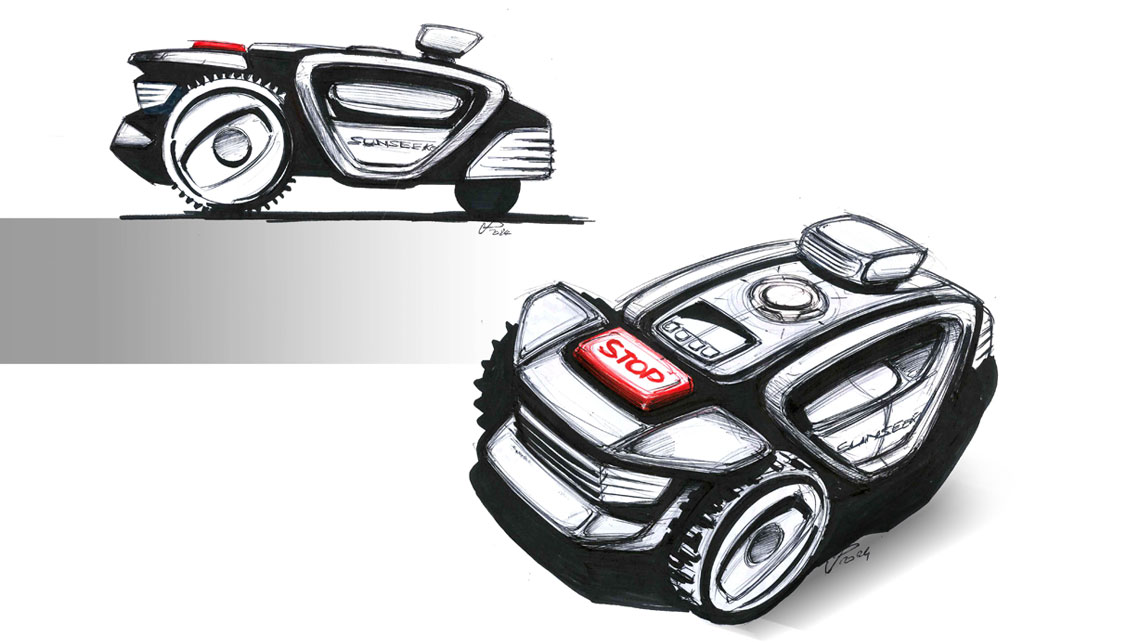 AMV Design, Sunseeker, rasaerba robot, robot lawn mower, robotic lawn mower, automatic mower, lawn mowing robots, Automatic lawnmower